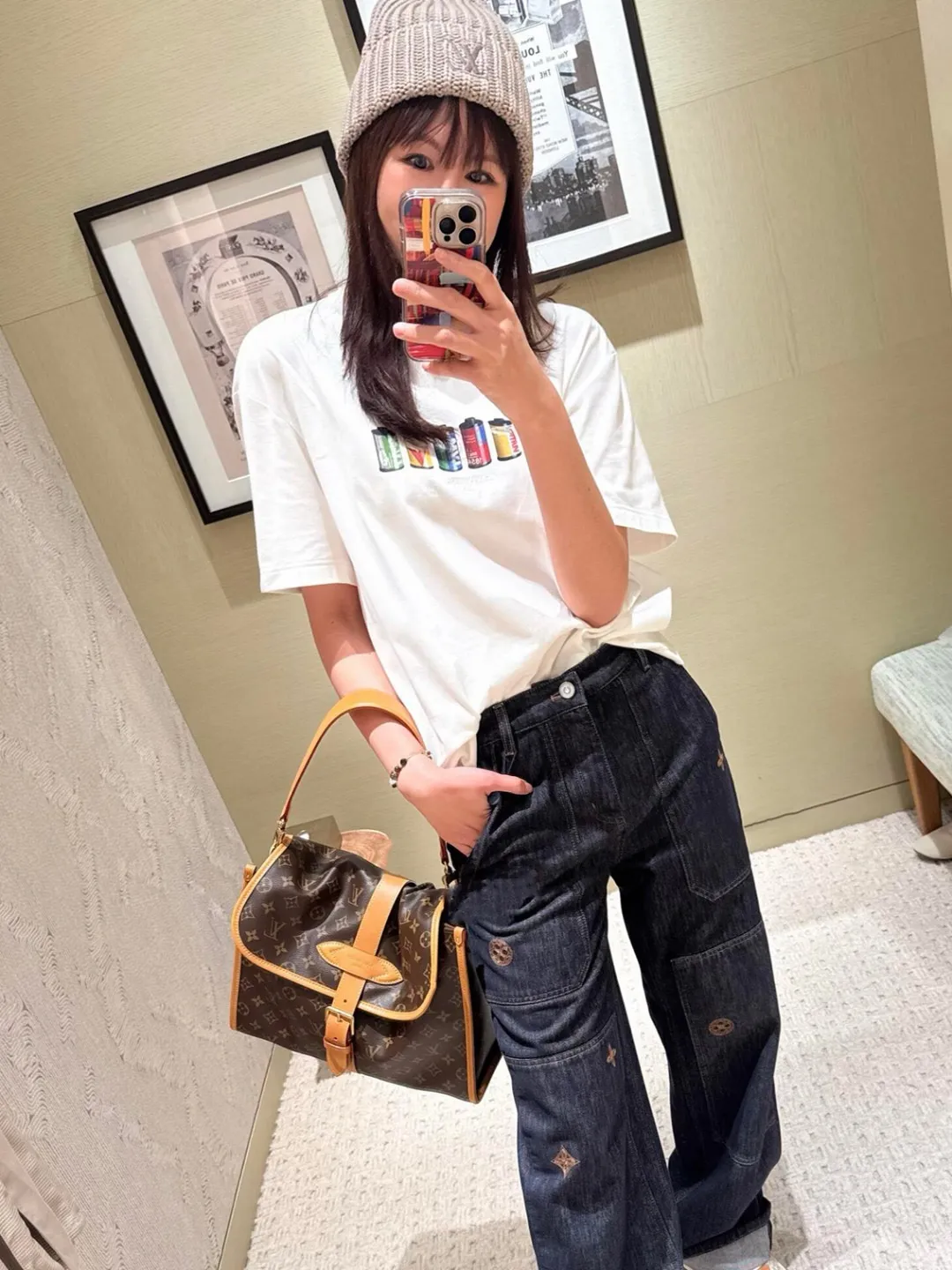 Louis Vuitton/Louis Vuitton Film Jar Printed Short Sleeves